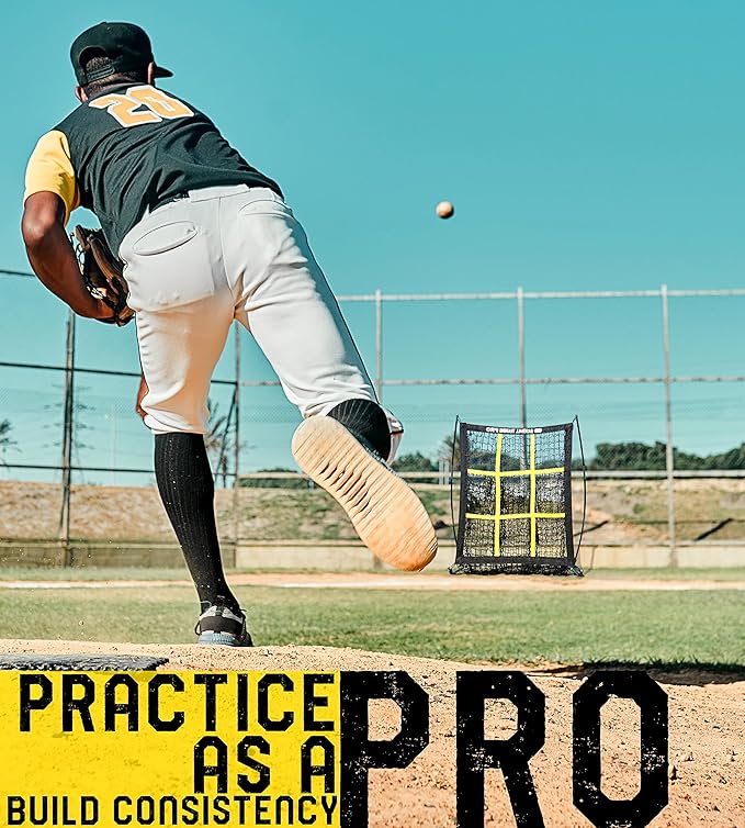 JAPER BEES Pitching Target Net Pitching Net with Strike Zone Baseball Softball Training Equipment for Youth and Adults |Portable Quick Assembly Design |Carry Bag