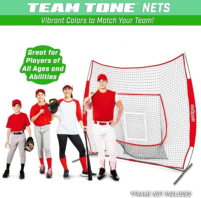 GoSports Replacement 7 x 7 ft Baseball Net - NET ONLY - Frame NOT Included - Choose Your Color