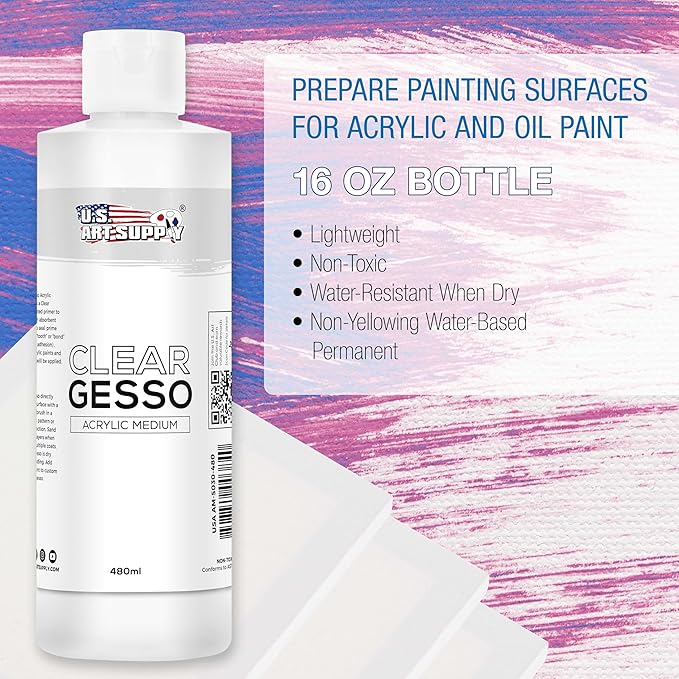 U.S. Art Supply Clear Gesso Primer - Image 2
