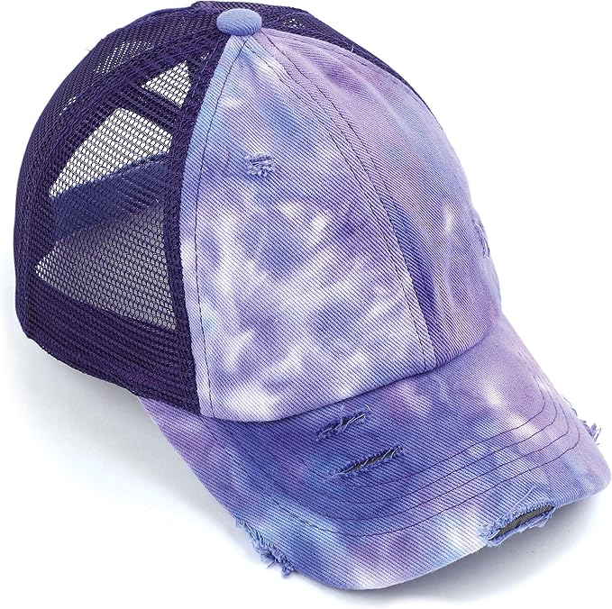 C.C Ponycap Messy High Bun Ponytail Adjustable Glitter Mesh Trucker Baseball Cap