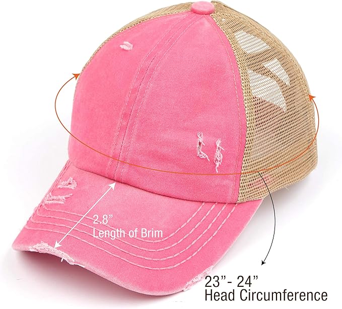 C.C Ponycap Messy High Bun Ponytail Adjustable Glitter Mesh Trucker Baseball Cap