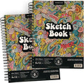 Marker Sketch Book Pack, 9 x 12 Inches Spiral-Bound Sketchpad, 2 Pads, 100 by HippieCrafter