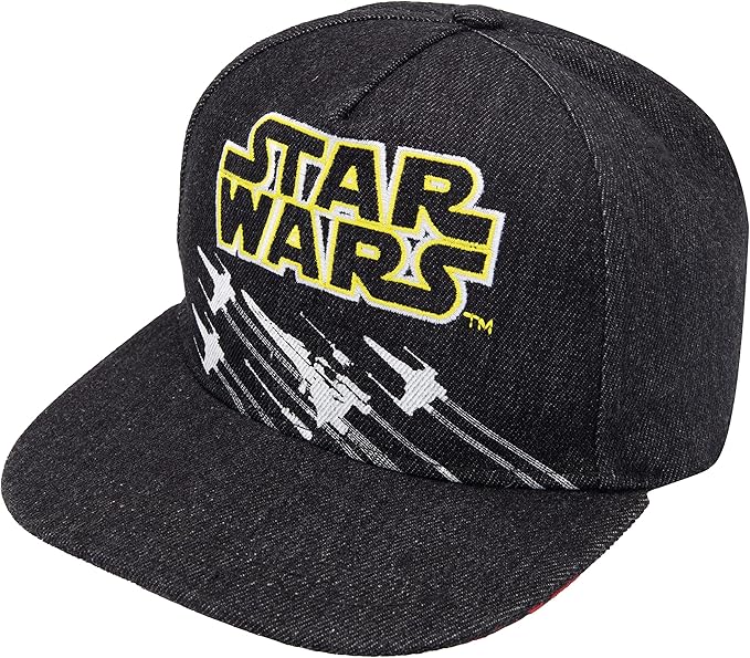 Star Wars Classic Embroidered Logo Flatbrim Baseball Cap Hat, Boys Youth