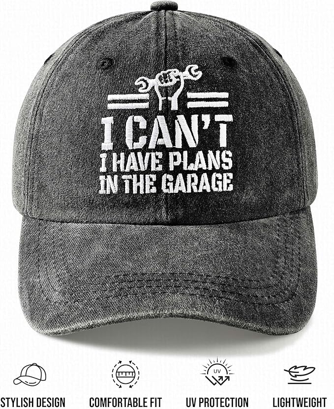 Jeasona Vintage Funny Baseball Cap for Men, Adjustable Dad Hat, Gifts for Car Lovers Mechanics Dads Husbands Grandpa
