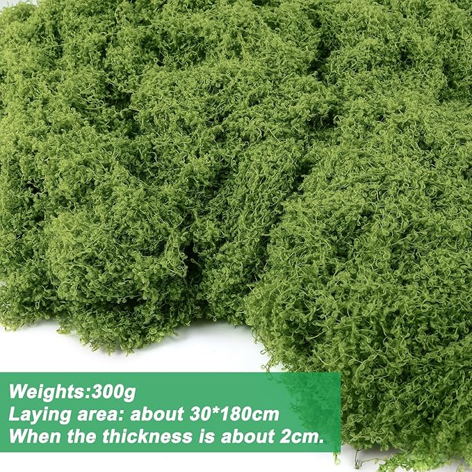 Fake Green Moss for Potted Plants, 10.6OZ Moss Decor Artificial Faux Moss for - Image 2