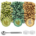 Yoption 360Pcs Wax Seal Beads, Metallic Antique Gold and Green Mix Sealing Wax by Yoption