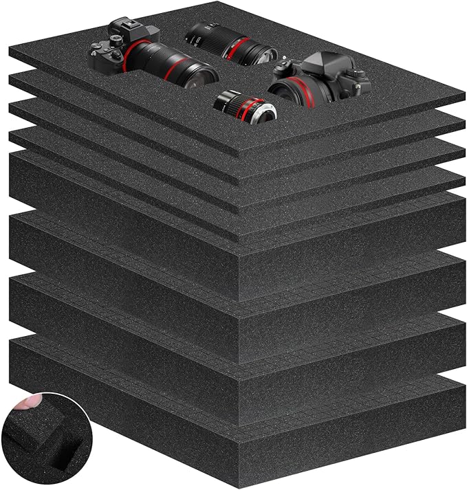 Eunice 4Pcs 16 x 12 x 0.4 Inch Polyurethane Foam Sheets & 4Pcs 16 x 12 x 2 Inch by Eunice