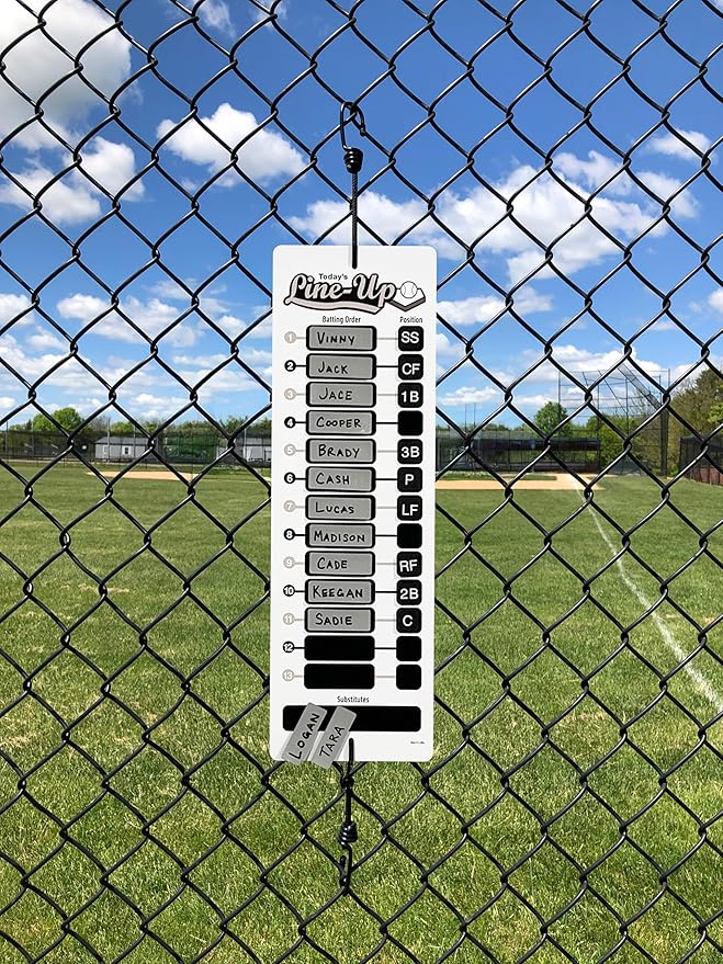 Jacer Ultimate Line Up Board for Baseball/Softball | Inning-by-Inning Design for Pitching Changes, Subs & Defensive Swaps | Great for Older Teams | Athlete-Tough Board Comes