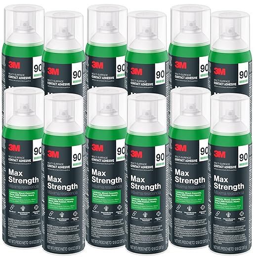 3M Max Strength 90 Contact Adhesive Spray, 12.6 oz – Low VOC Heavy Duty Glue by 3MIndustrial