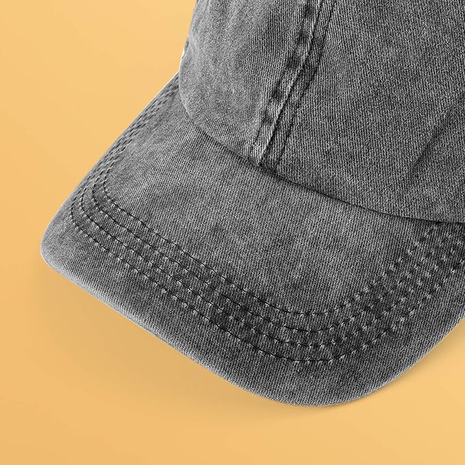 MEINICY 3 Packs Washed-Cotton Plain Baseball Cap, Vintage Adjustable Dad Hats Gift for Men/Women,Unstructured