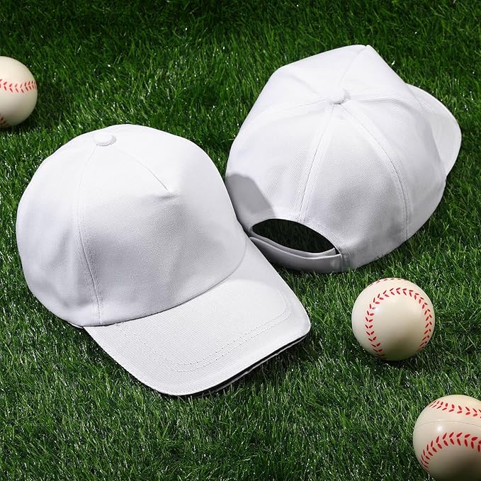 Shyyween Kids Baseball Caps Youth Adjustable Plain Baseball Hats Cotton Blank Hats Bulk for Girls Boys Sport Team