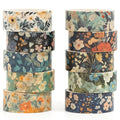 10 Rolls Blooming Flowers Washi Tape Set Floral Arts Adhesive Tapes Colorful by Songdao