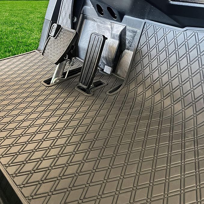 Xtreme MATS Compatible with Yamaha Drive2 Models DR2 EFI QuieTech (2017-2026) Full Coverage Rubber Golf Cart Floor Mat, OEM Flooring Protection for Golfcars (All Black)