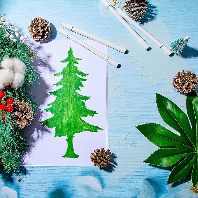 8 Pieces Pine Tree Stencils Art Painting Templates Stencils - Image 5