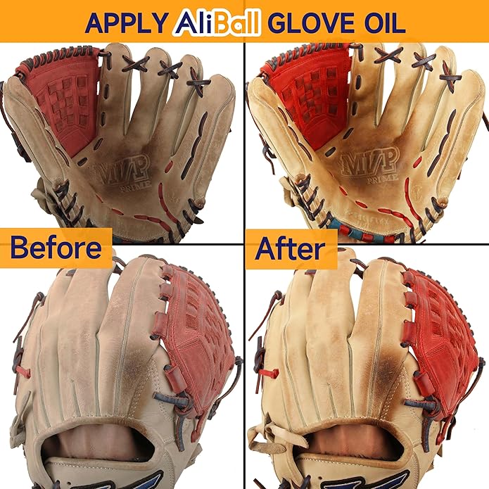 AliBall Ultimate Baseball Mitt Maintenance Kit | 8-Piece Cleaner, Oil, Brushes & Towels Combo