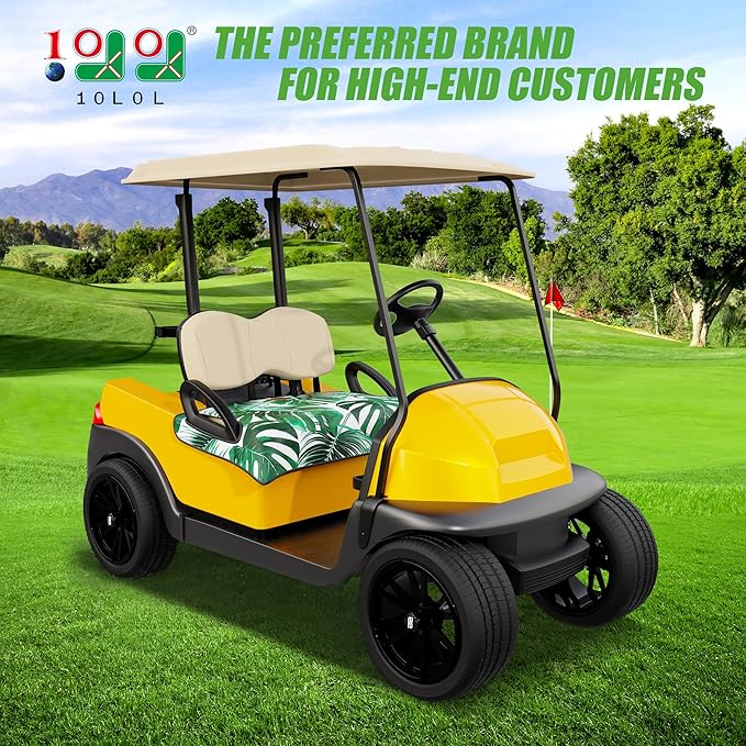 10L0L Golf Cart Seat Covers Compatible with EZGO TXT/RXV & Club Car DS/Precedent, Non-Slip Golf Cart Towel for 2/4 Person Seats, Universal Accessories for Seat Blanket (50 x 30 Inches)-Leaf Blanket