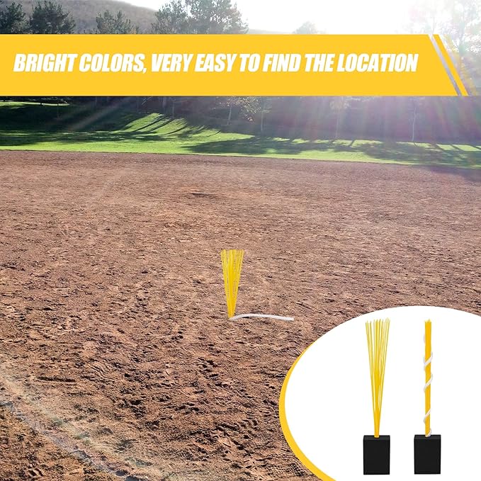 Deekin 4 Pcs Base Plugs Anchor Base Plugs Baseball Field Maintenance Equipment Baseball Accessories for Ball Field (Yellow, 4 Pcs)
