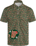 HUURAY Funny Golf Polos for Men Funny Print Short Sleeve Shirts Quick Dry Polo Shirts Hawaiian Shirt Performance Golf Outfits