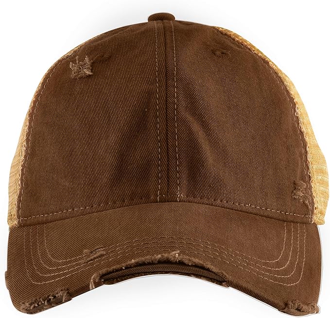 Vintage Distressed Baseball Cap – Unstructured Fit Adjustable Snapback Hat for Men & Women
