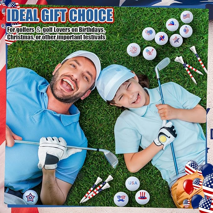 MiniInflat 18 Pcs Funny Golf Balls Gifts Set 12 Humor Golf Balls and 6 Tees for Men Women Coworkers Employees Golfers Birthday Retirement