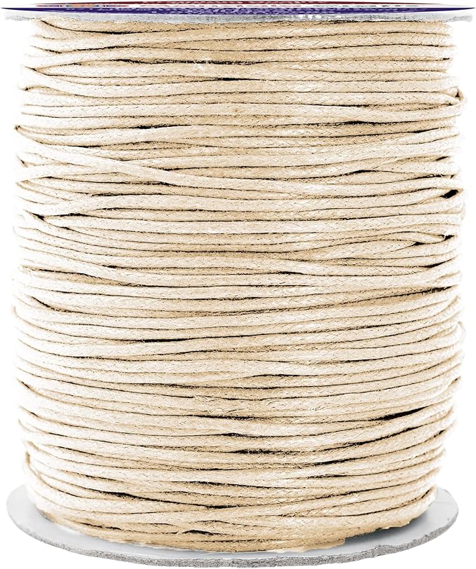 Mandala Crafts 1.5mm 109 Yards Cream Cotton Waxed Cord by MandalaCrafts
