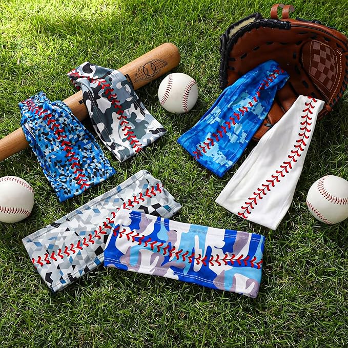 Shyyween 6 Pcs Baseball Headband Elastic Polyester Sweatband for Baseball Basketball Football Golf Headscarf Stuff Women Men Accessory Team Gift