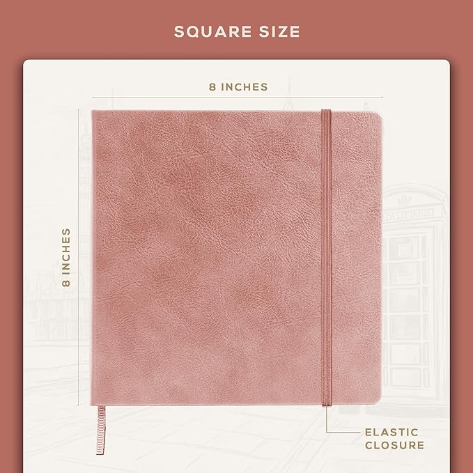 Beechmore Books Square Sketchbook – 8x8 Premium Vegan Leather Bound Large - Image 3