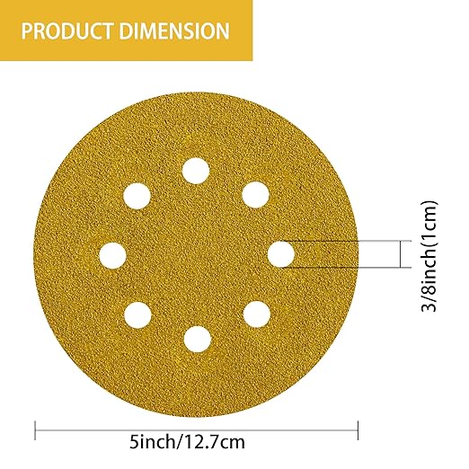 75PCS Gold Sanding Discs Set, 5-Inch 8-Hole Sandpaper - Image 6