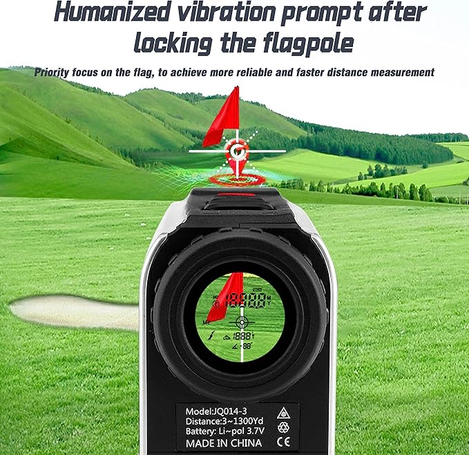 PGM Golf Rangefinder with Slope, Red/Green OLED Display & 7X Magnification Laser Range Finder, 600/1300 Yards Golf Distance Finder with Pin Lock Vibration, Magnetic Mount & Type-C Rechargeable