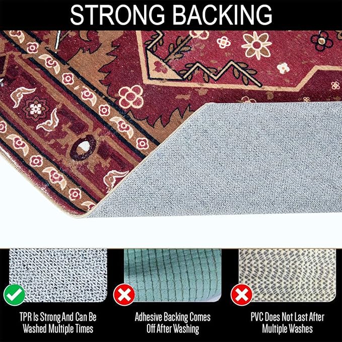 Tribal Rugs Summer Tropical 4x6 Area Rugs Wine Red Traditional Boho Vintage - Image 3