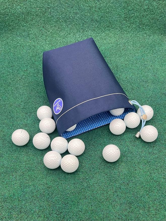 Golf Ball Practice Bag with Drawstring - 4 Dozen Ball Capacity Pouch for Chipping, Putting, & Driving Range | Durable Fairway & Range Accessories Organizer
