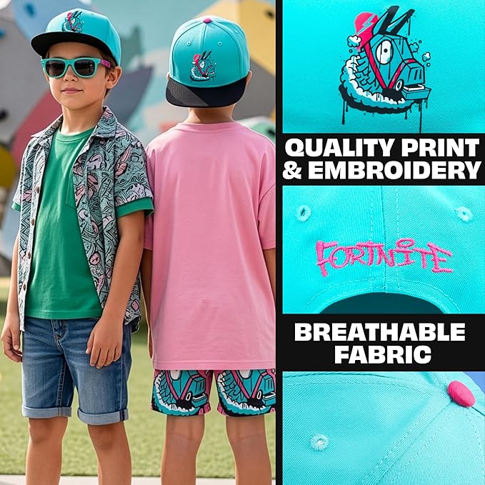 Spongebob | Minecraft | Fortnite | Super Mario | Kids Baseball Cap & Sunglasses with UV Protection, Gifts for Boys