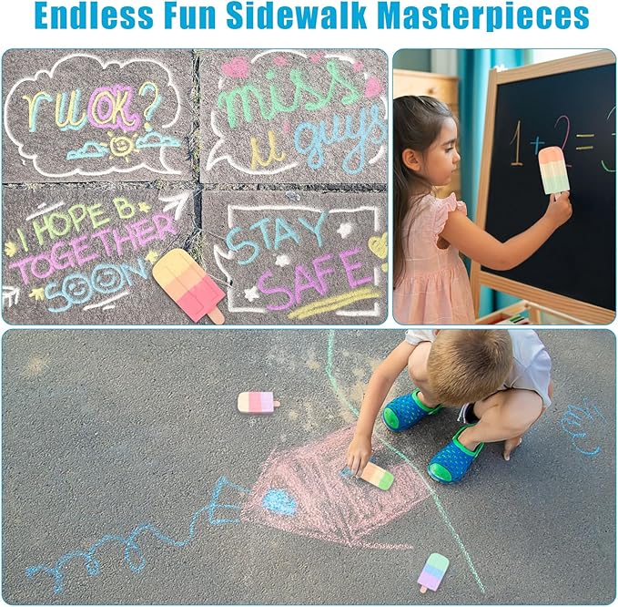 36Pcs Ice Cream Sidewalk Chalk Set Washable Sidewalk Chalks Kids Ch-alk - Image 4