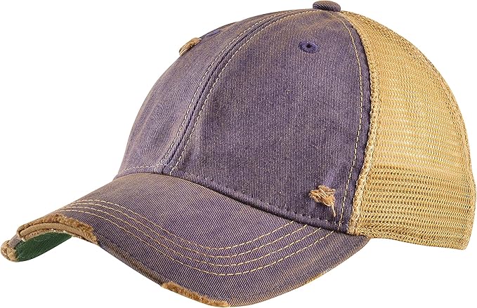 Vintage Distressed Baseball Cap – Unstructured Fit Adjustable Snapback Hat for Men & Women