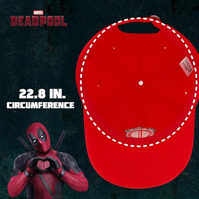 Marvel Deadpool Adjustable Baseball Hat with Curved Brim