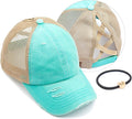 C.C Ponycap Messy High Bun Ponytail Adjustable Glitter Mesh Trucker Baseball Cap