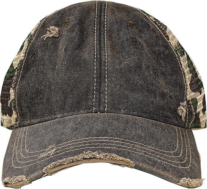 Vintage Distressed Baseball Cap – Unstructured Fit Adjustable Snapback Hat for Men & Women