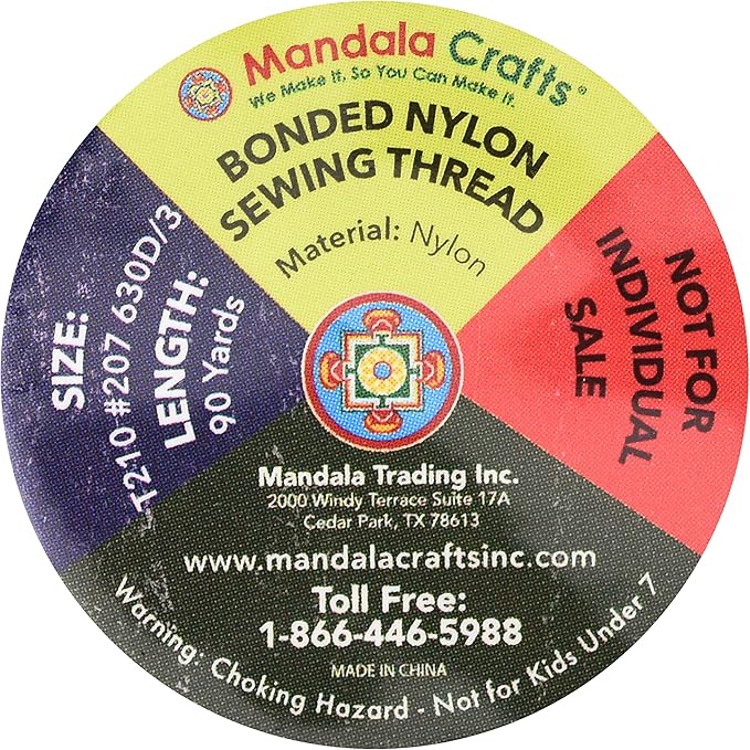 Mandala Crafts Bonded Nylon Thread 12 Neutral Colors Heavy Duty Sewing Threads - Image 4