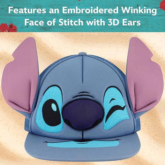 Disney Stitch Dad Hat, Adult Cotton Baseball Cap with Curved Brim