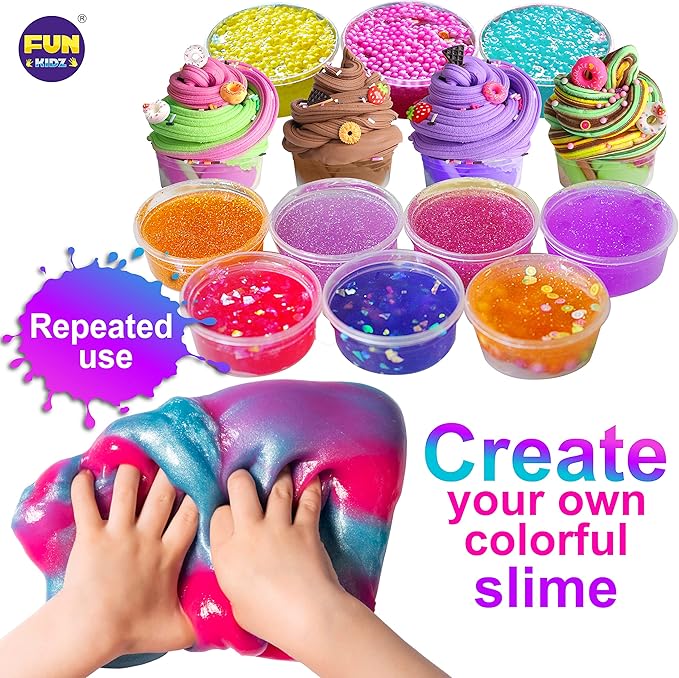 33 Cups Jumbo Slime Kit for Kids, FunKidz Premade Ultimate Slime Pack to DIY - Image 7