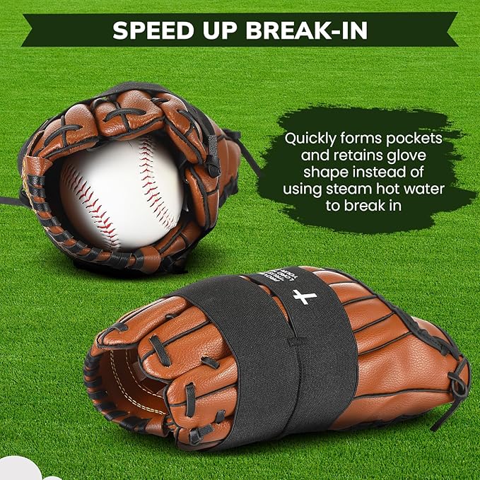 Simgoing Christian Cross Softball Glove Wrap with Bible Verse Speeds Up Break in Process Baseball & Softball Elastic Mitt Glove Strap Band Keep Pocket Formed Ideal for Players of All Ages
