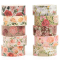 10 Rolls Blooming Flowers Washi Tape Set Floral Arts Adhesive Tapes Colorful by Songdao