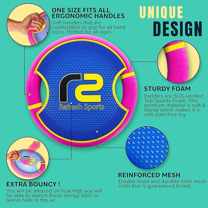 Fun Bouncy Paddle & Stringy Ball Toss & Catch Game - Image 4