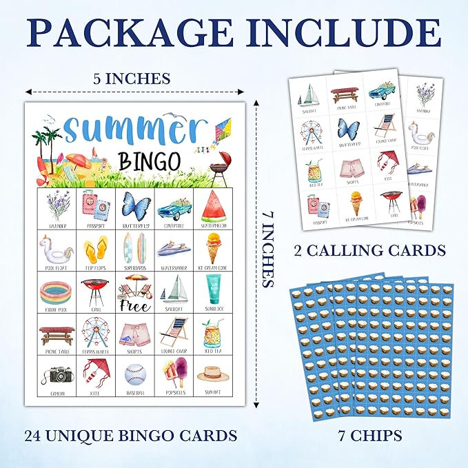 Summer Bingo Cards, Summer Party Bingo Cards - Image 2