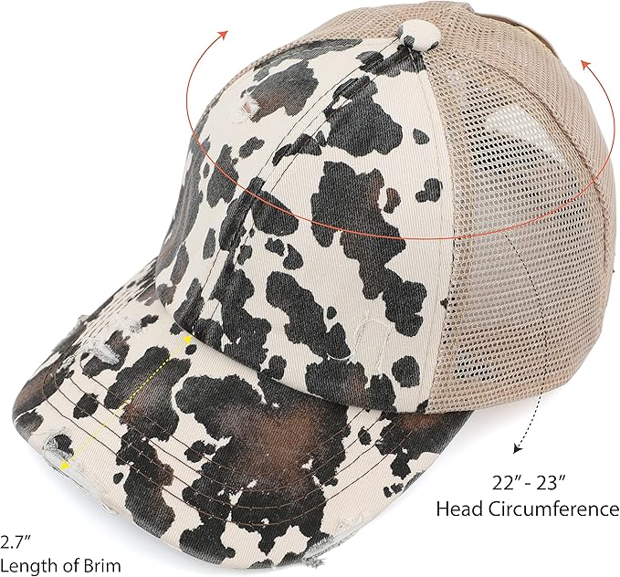 C.C Ponycap Messy High Bun Ponytail Adjustable Glitter Mesh Trucker Baseball Cap