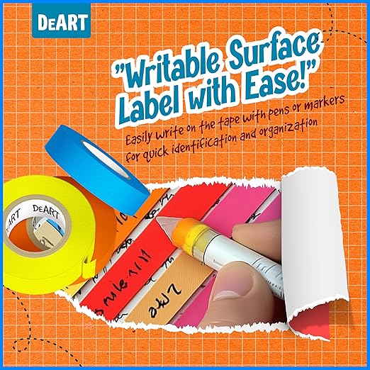 DEART Masking Tape 8 or 12 Pack 1 inch Colored Painters Tape - Image 6