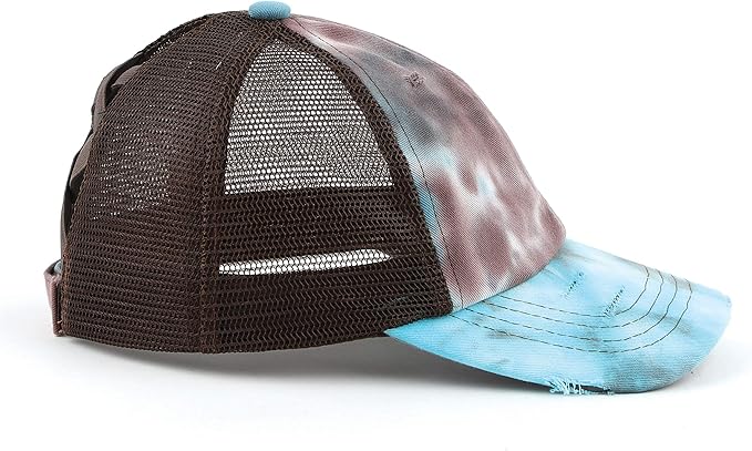 C.C Ponycap Messy High Bun Ponytail Adjustable Glitter Mesh Trucker Baseball Cap