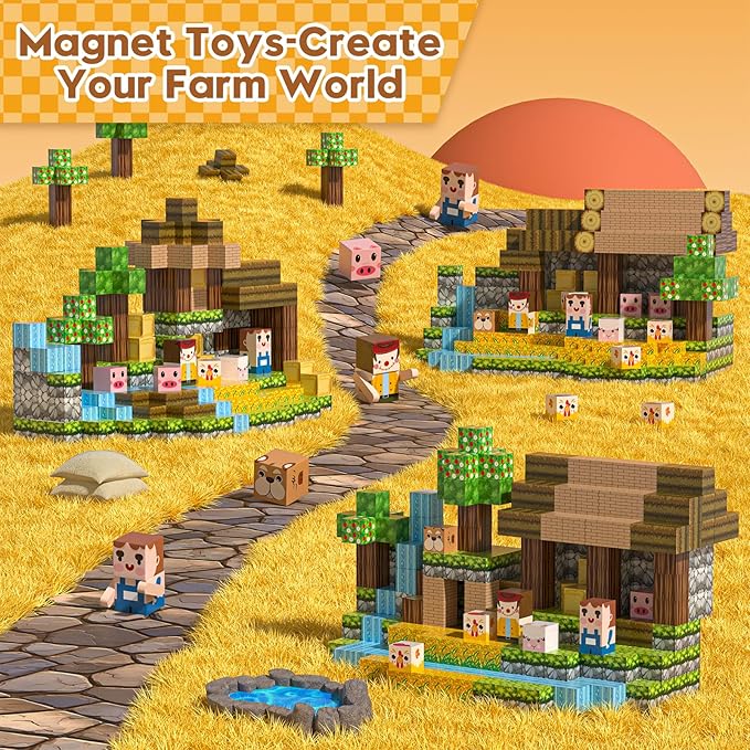Magnetic Blocks, Magnetic Building Blocks 100pcs Gryxpox-STEM Toys - Image 3
