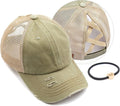 C.C Ponycap Messy High Bun Ponytail Adjustable Glitter Mesh Trucker Baseball Cap