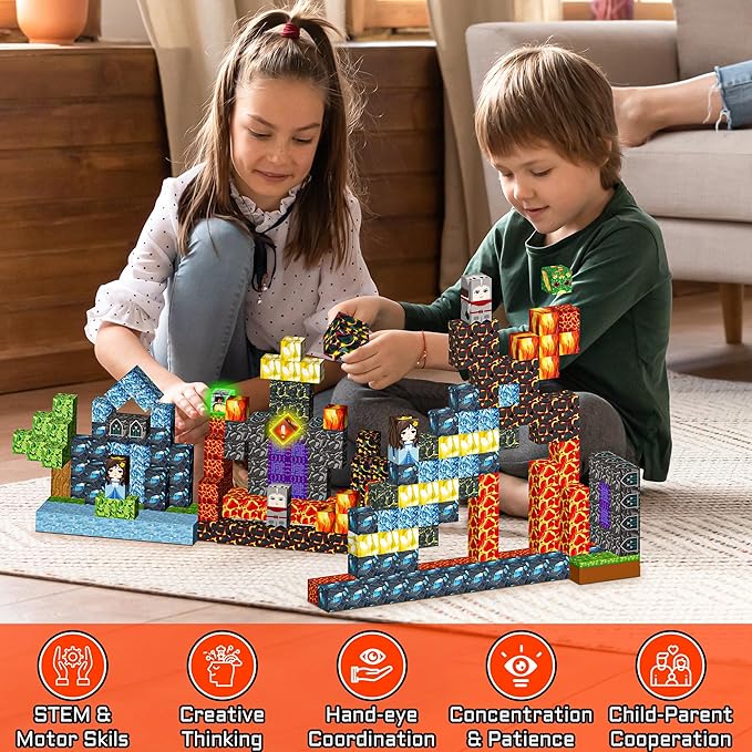 Magnetic Blocks 208 PCS Magnetic Building Blocks Cubes Gift Set - Image 7